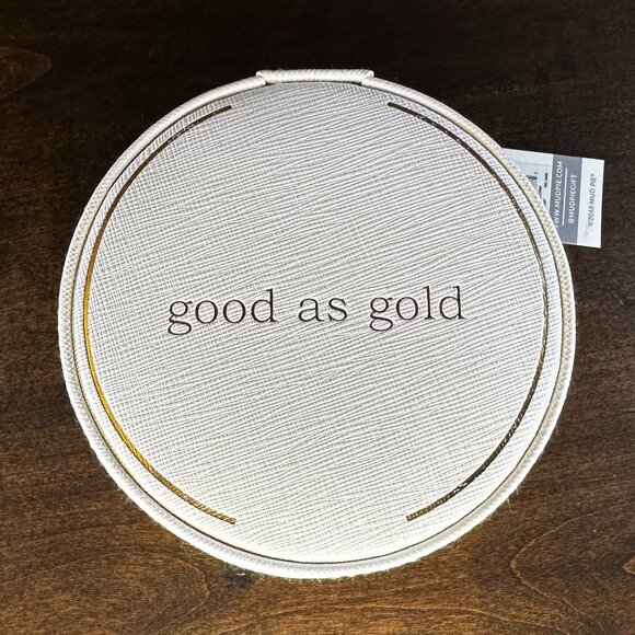 Mud Pie Accessories - Mud Pie "good as gold' Round Jewelry Travel Box - NWT